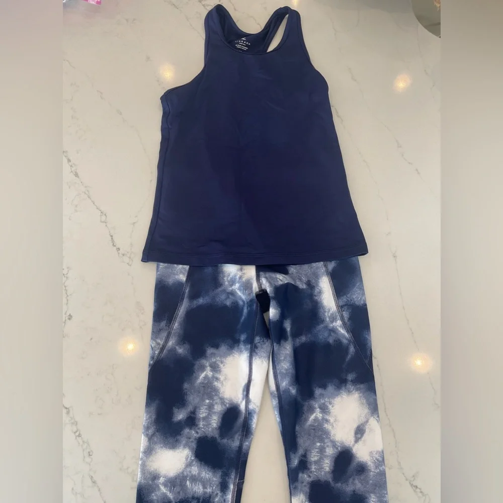 Girls Navy and White Matching Athletic Set